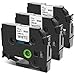 Wonfoucs Ruban pour Étiqueteuse Compatible pour Brother PTouch TZe-231 TZ231 12mm x 8m Tape pour PT-H100LB PT-H100 GL-H100 PT-H101C PT-1000 PT-1010 PT-1080 (Pack de 3, Noir sur Blanc)