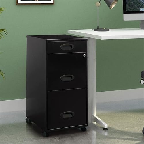 Pemberly Row Mobile 3 Drawer Metal File Cabinet In Black #TOP1