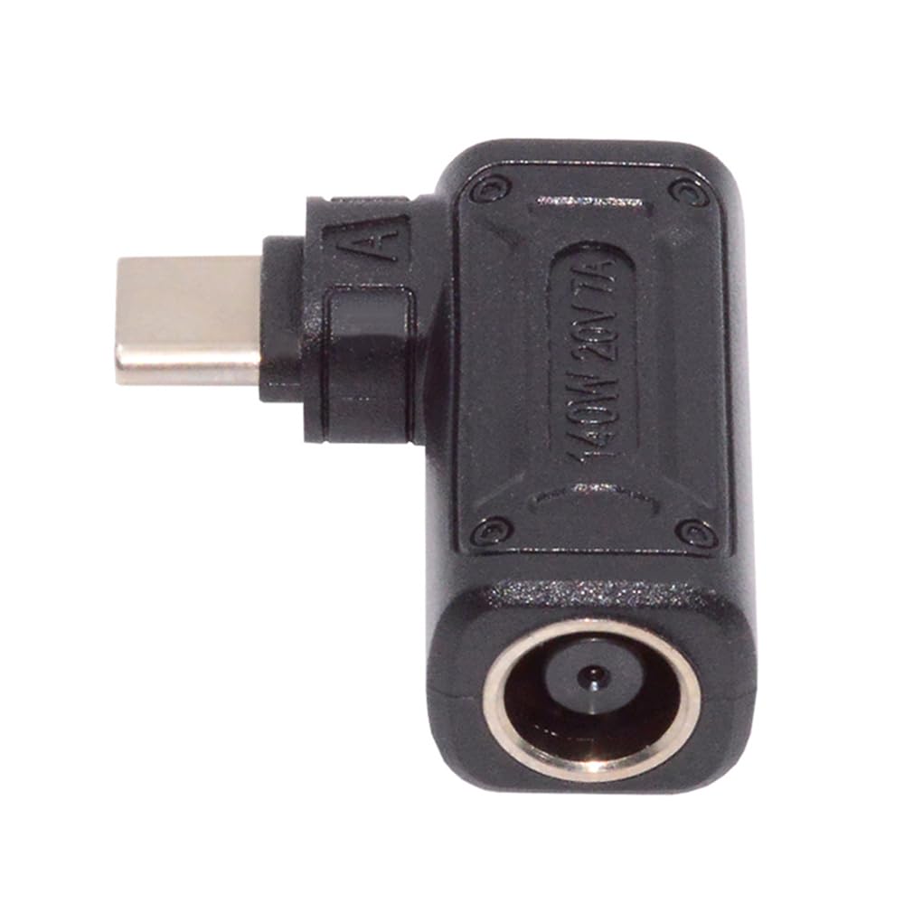 cablecc DC Jack 7.9x5.4mm Input to USB-C Type-C Angled 90 Degree Power Plug 140W 100W Charge Adapter for Laptop Phone