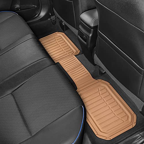 Image of Motor Trend FlexTough Defender Floor Mats for Cars & TrunkShield Trunk Mat Set, Next-Gen Deep Dish Heavy Duty Car All Weather, Rubber Set Auto Truck Van SUV B09VYBHPDK