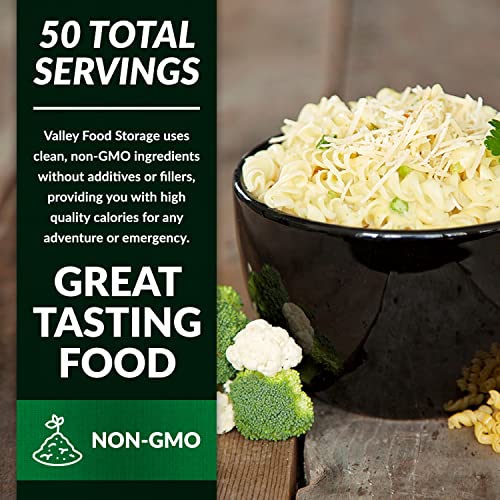 Image of Valley Food Storage Pasta Primavera | 10-Bag Bucket, 50 Servings | Non-GMO Premium Emergency Food Supply, 25 Year Shelf Life | Survival Meal Kits, Prepper Food & Off-Grid Living Supplies, Packaged in USA