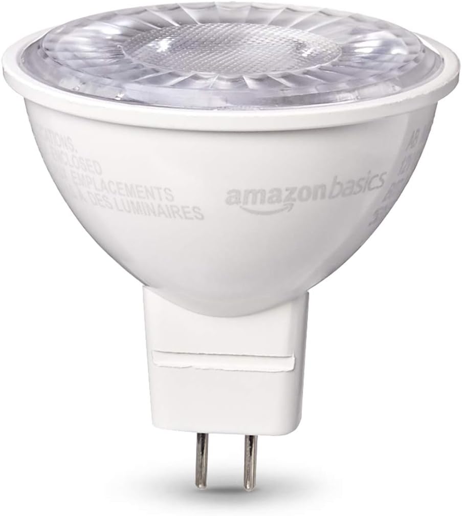 Crazy Clearance Amazon Basics 50W Equivalent, Daylight, Dimmable, 10,000 Hour Lifetime, MR16 (GU 5.3 Base) LED Light Bulb | 6-Pack