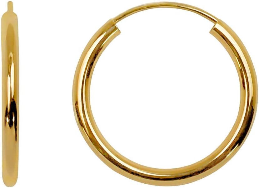 LooptyHoops14K Yellow Gold Continuous Endless Hoop Earrings (2mm Tube)