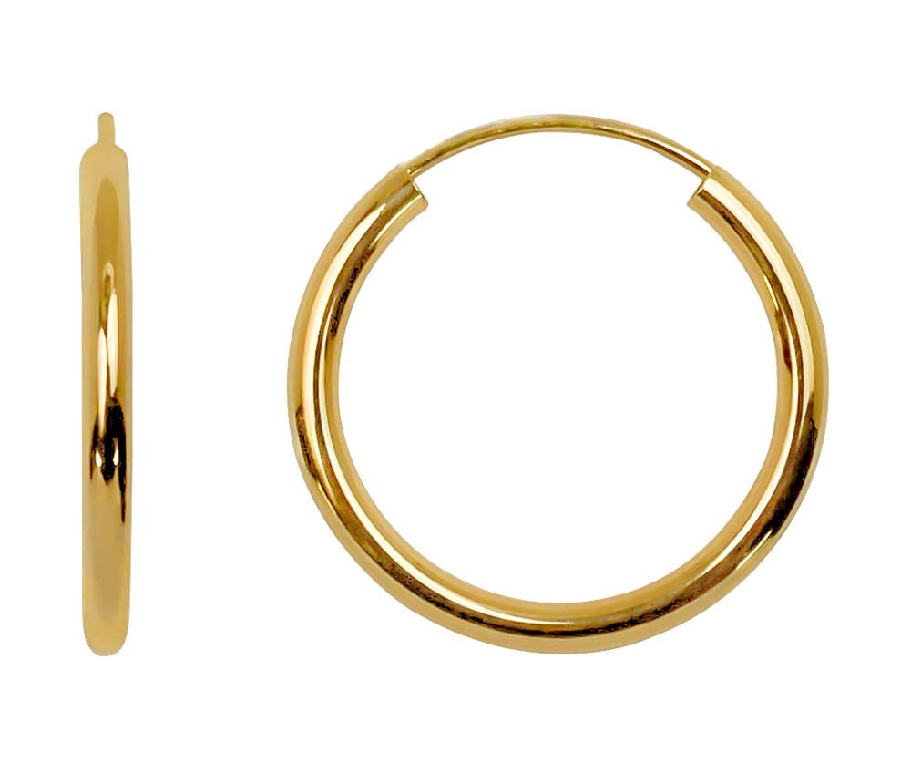 LooptyHoops14K Yellow Gold Continuous Endless Hoop Earrings (2mm Tube)