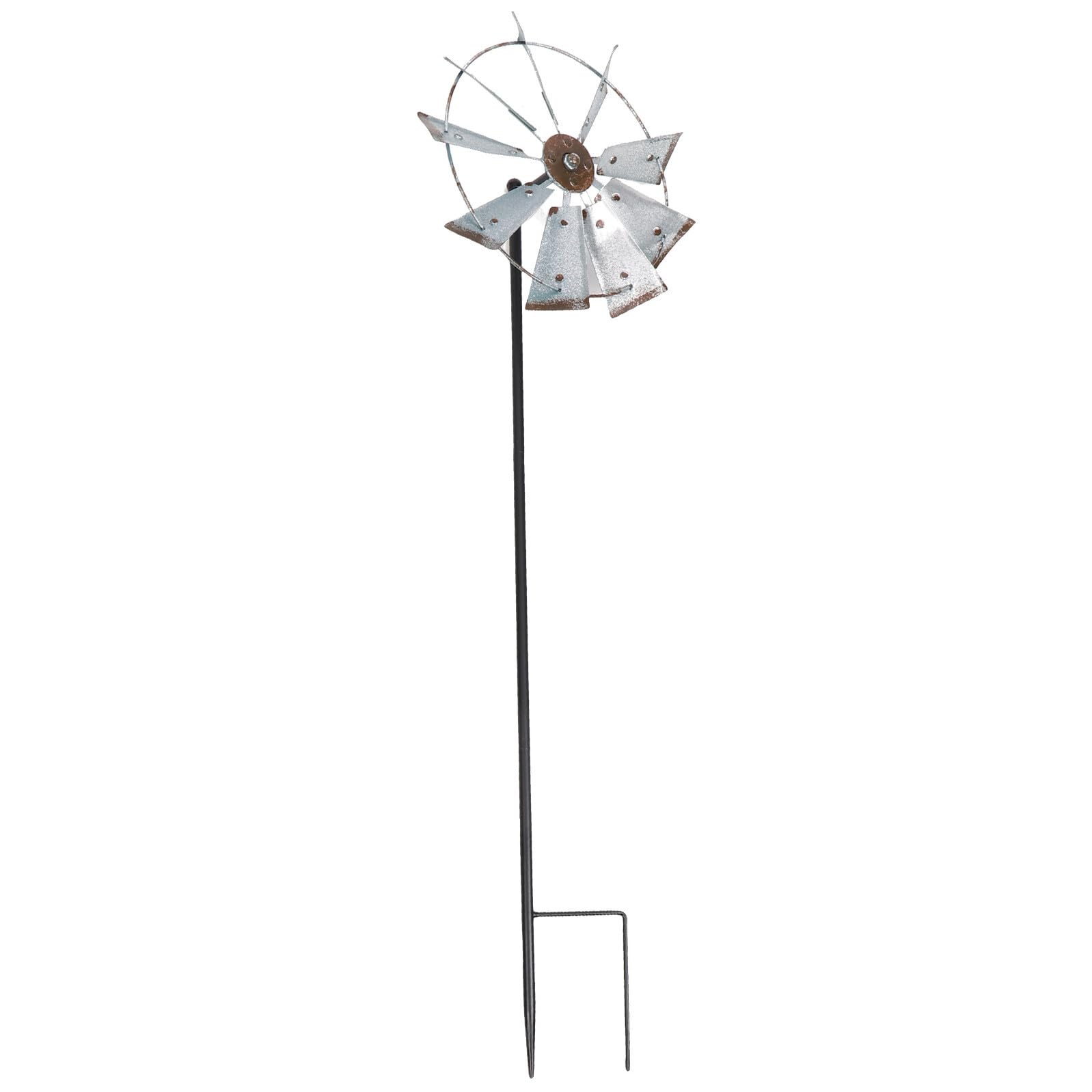 Milisten Molino de Viento Metálico Giratorio para Jardín Decoración de Patio Grande de Hierro Arte Cinético para Césped y Exteriores Diseño Único y Duradero