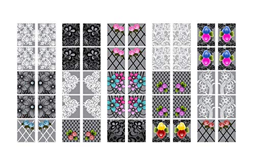 Kit 150 Películas Rendas Pretas Adesivos Unhas mc-10