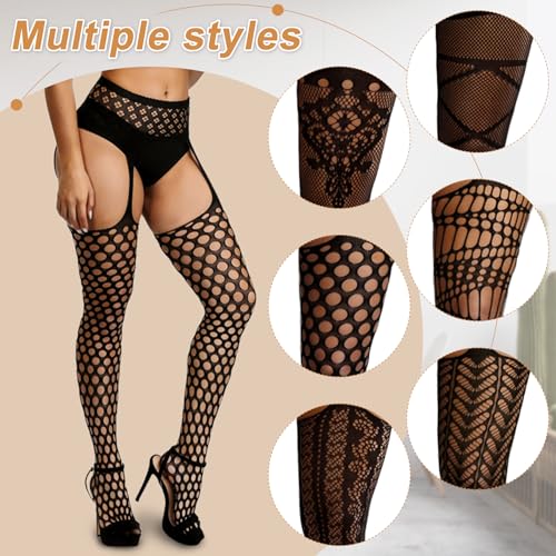 Image of Chalier Fishnet Stockings Lace Tights Thigh High Stockings for Women