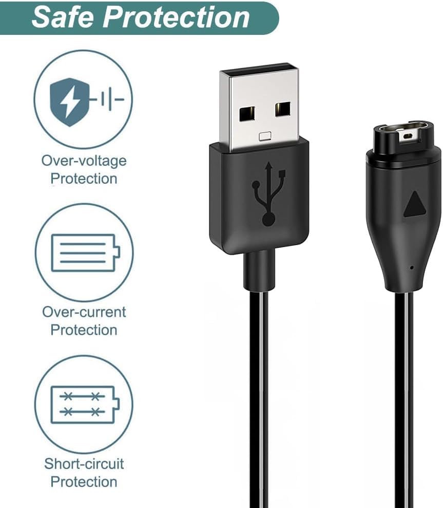 E ECSEM Charger Cable Compatible for Garmin Tactix 8/Tactix 7, 7Pro/Tactix Charlie/Tactix Delta, Delta Solar Smartwatch with Type-C Adapte Converter, 3.3Ft USB Charging Cable Data Transfer Cord