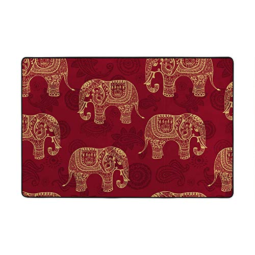 Tapis de style indien bordeaux grand format 80x58 inch durable