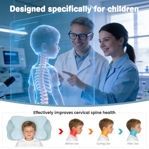 Image of 2026 New Toddler Pillow, Kids Cervical Pillow for Neck and Shoulder, Cooling Orthopedic Memory Foam Pillow,Ergonomic Neck Support Pillow for Side,Back and Stomach Sleepers,Odorless Aged 3-10 Years Old