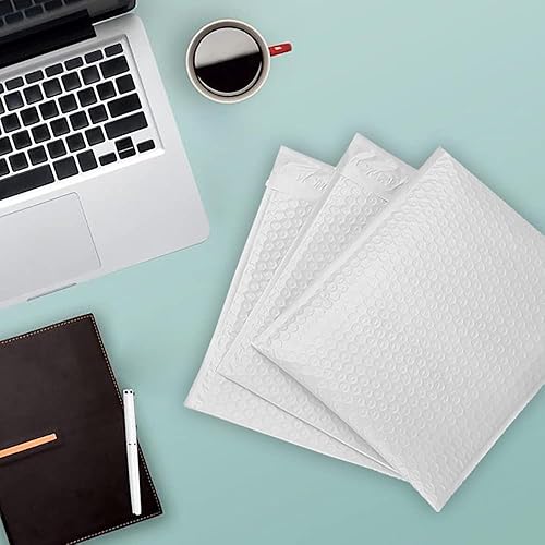 Miniatura 6 de Immuson Sobres blancos de burbujas de polietileno de 8.5 x 11 pulgadas, 25 bolsas de envío autoselladas, bolsas de embalaje, sobres acolchados de