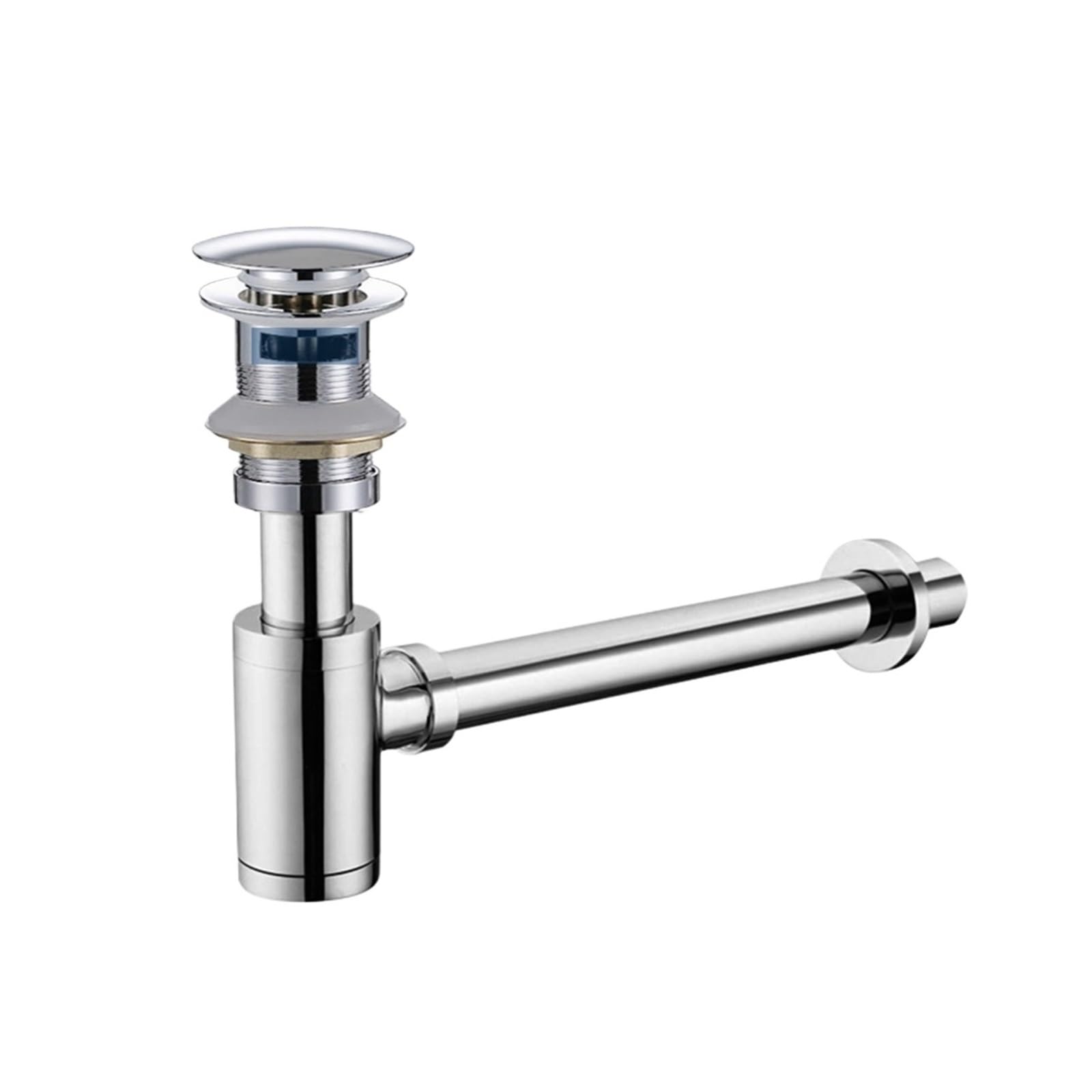 Xiehya Chrome-Ovflow 1 Pcs Bathroom Siphon Sink Drain Pipe Fixture Bottle Trap Black Brushed Chrome Pop Up Filter Stopper For Home For Diy Tools(Chrome-Ovflow)