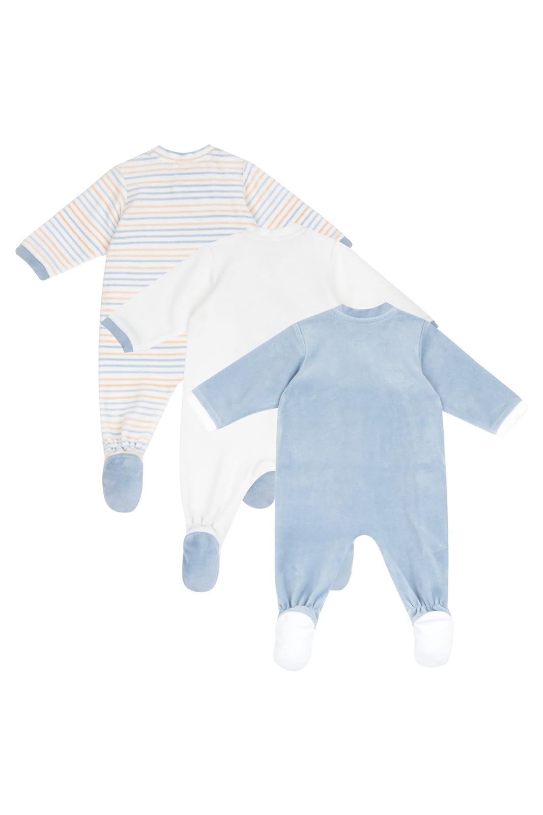 Chicco, Tutine Neonato e Neonata, Set di 3 Tutine in Morbida Ciniglia con Piedino, Idee Regalo Nascita, Abbigliamento Bambino e Bambina 0-24 Mesi, Designed in Italy