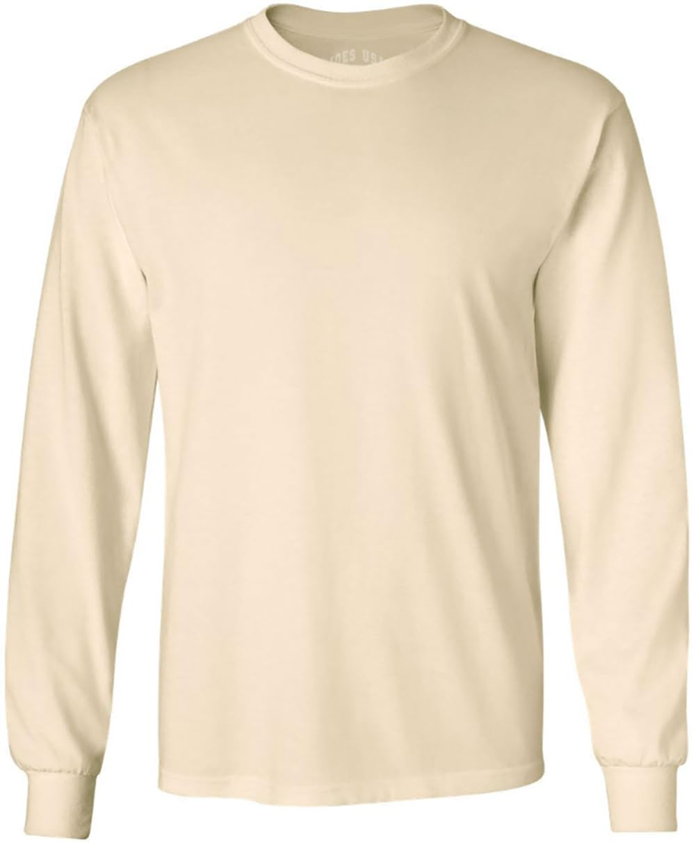 Joe de EE. UU. Hombres de manga larga peso pesado algodón camisetas en Regular, Big & Tall