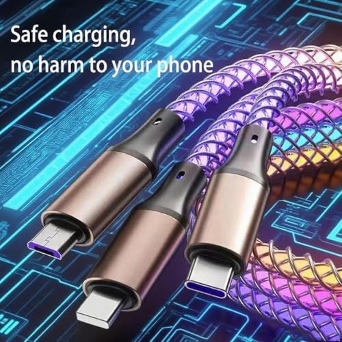 Image of Dynamic RGB USB Extension Hub (3-in-1) - High-Speed Data Transmission and Charging Port for laptops, Supports Fast Charging, and Features Colorful Lighting Effects