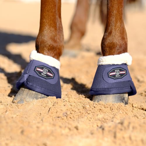 Image of Harrison Howard Essential Bell Boots Shock Absorption with Fleece Trim Non-Rotating Reinforcement
