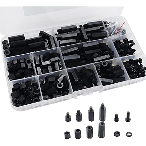 Xiaoyztan 320 Pcs M4 Nylon Hex Standoff Spacers Assortment with Cross Drive Pan Head Screws and Hex Nuts Cover