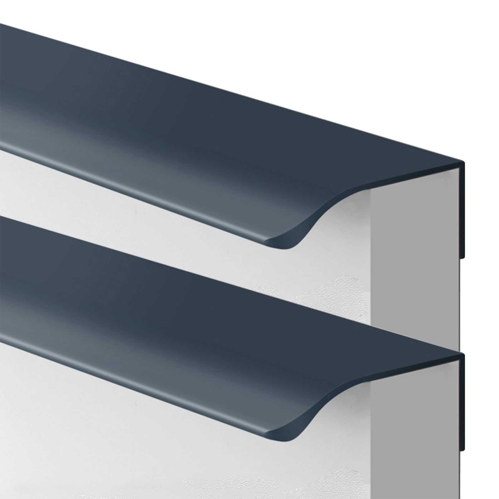 Aginos Dark Blue Drawer Pull Handles Invisible Kitchen Cupboard Handles Aluminum Wardrobe Door Handles, For Cabinet Closets Bedroom Furniture, 2 Pcs (Length 150Mm)