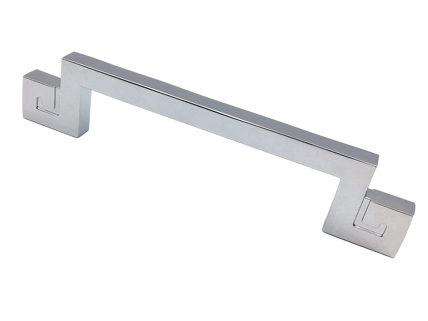 Poignée de meuble chrome poli 96mm argent pour tiroir et commode