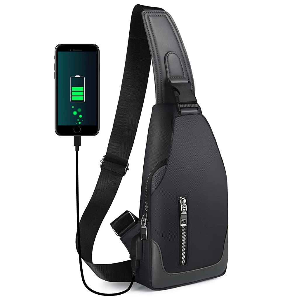 Chest Bag For Men Crossbody Bag, Women Shoulder Bag Nylon Bag With Cable Vent, Adjustable Strap For Commuting, Travel, Outdoor Activities,Cycling (Black)-image-37