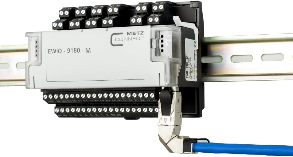 RJ45 connector integrated into an industrial control panel