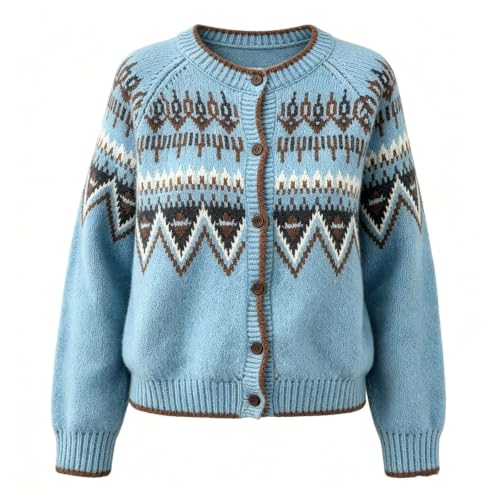 Womens Sweaters Cardigan Vintage Long Sleeve Button Down Knit Sweater - image 3