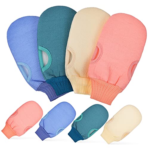 8Piezas Guantes Exfoliantes de Mittenos Reutilizables para Ducha Exfoliación y Cuidado de Confortables y Efectivos Limpieza Disponibles Colores