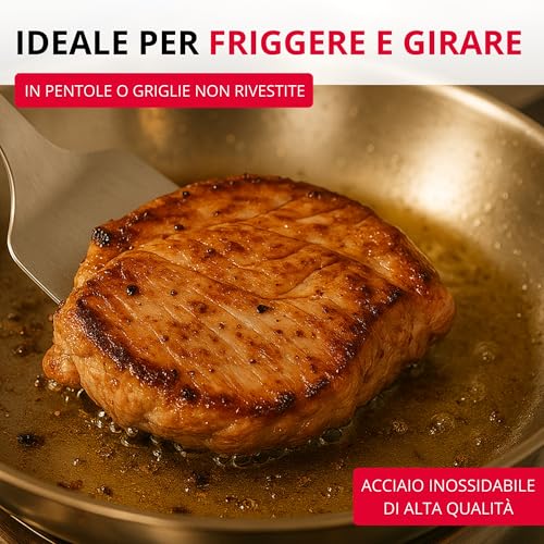 Westmark Turner Pro – Spatola in acciaio inossidabile con gancio per appenderla – Perfetta per padelle, barbecue e cucine professionali – Pratica pala per padella – Argento, 45 cm - immagine 5