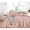 SUSYBAO Red Striped Duvet Cover King 100% Cotton Rust Striped Patterned Duvet Cover Set 3 Pcs 1 Orange Geometric Striped… 51m+cC01b3S. SS100