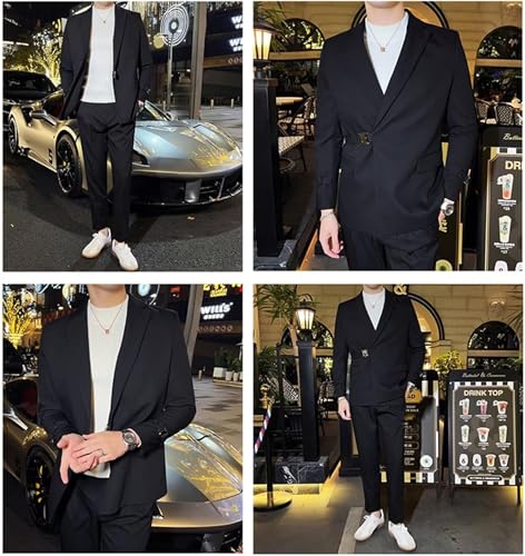 Netsky 2 Piece Slim Fit Suit Notch Lapel Formal Business Wedding Prom Groomsmen Tuxedo Suits for Men3
