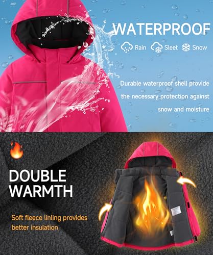 Image of M2C Boys Girls 2-Piece Snowsuit Thicken Patterned Ski Jackets and Pants