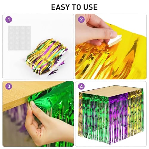 Jupes de table or vert violet pour célébrer le Carnaval en couleur - 5