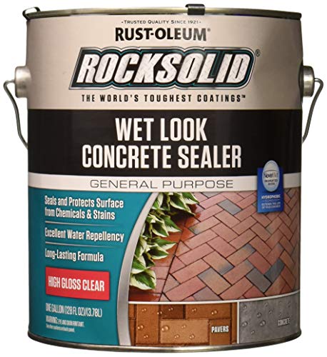 Rust-Oleum 317927 High Gloss Clear RockSolid Wet Look Concrete Sealer, 1 Gal