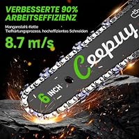 CEEPUY 6 Zoll Mini Akku-Kettensäge 2 x 4000 mAh elektrische Säge zum Beschneiden mit Ölpumpe, Handkettensäge zum Schneiden von Holz und Gärten – Ansicht 7