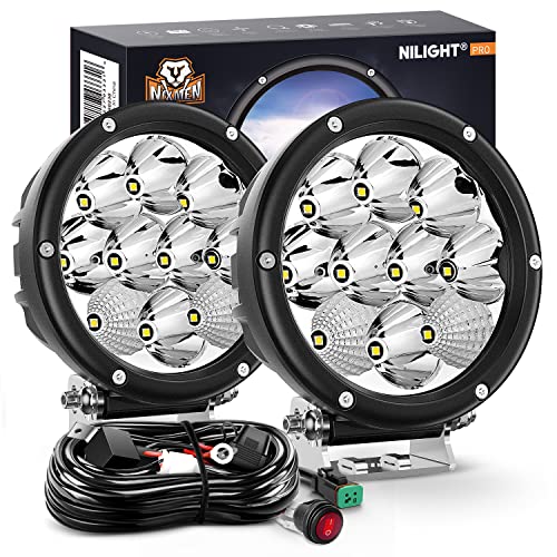 Image of Nilight Pro Series 5.7 Inch Round LED Driving Offroad Light 50W 6500LM
