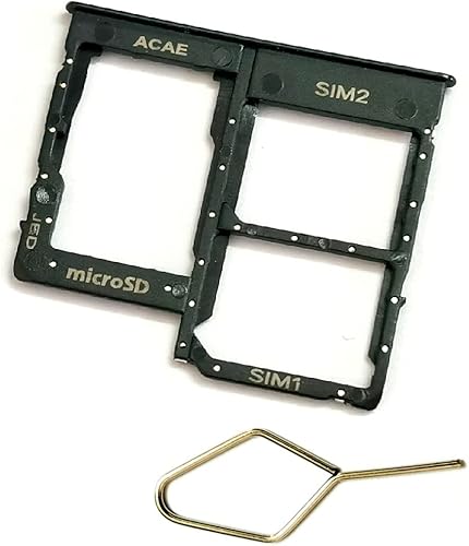 YESUN Bandeja de tarjeta SIM dual y soporte micro SD para Samsung Galaxy A31 A315 6.4 pulgadas ranura socket (negro)