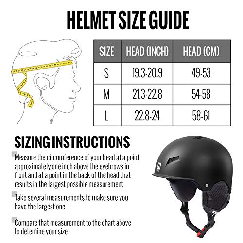 NHH Convertible Ski Snowboard Helmet - Skateboard Bike Multi-Sport Helmet, 2 Sets of Liners for Kids Youth and Adults Sports in Winter Spring Summer and Fall (M, Black) - Thumbnail 4