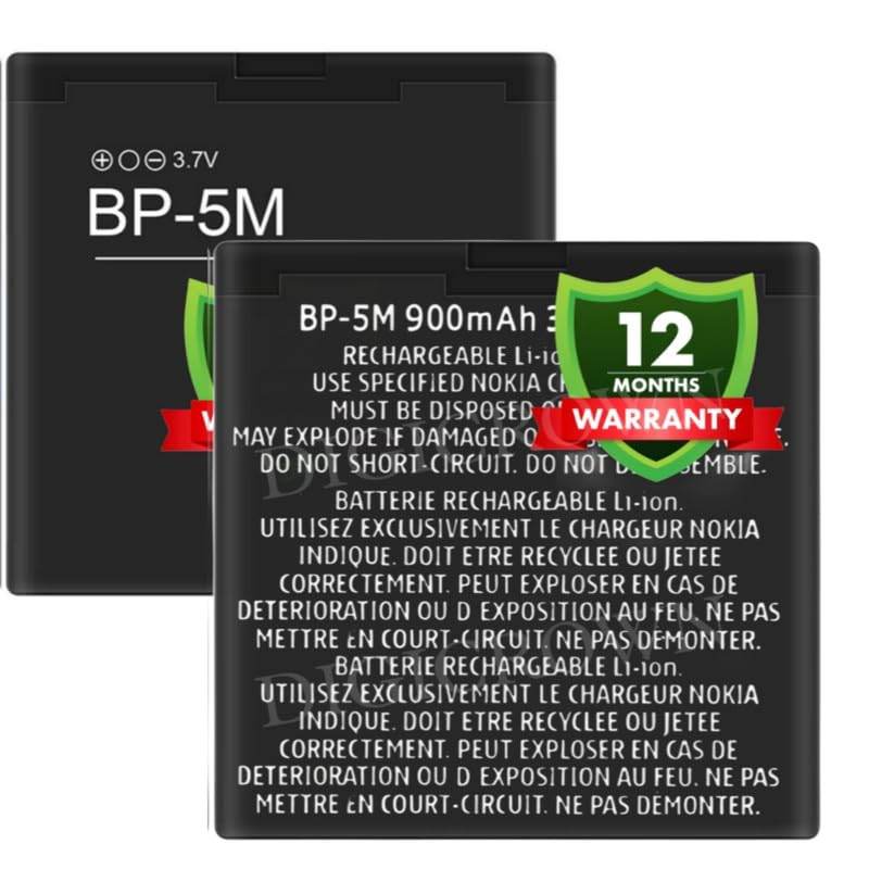 Image of Original BP-5M Battery Compatible for Nokia 5610 XM | 5700 | 5700 XM | 6110 Navigator | 6220 Classic | 6500 Slide | 8600 Luna | 7390 - (900mAh) - 1 Year Warranty
