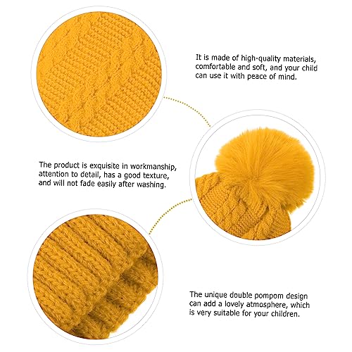 BESPORTBLE Hat Scarf Warm Neckerchief Winter Neck Warmer Beanie Knit Fluffy Gray Boys Pom Hat Thick Has Scarf2