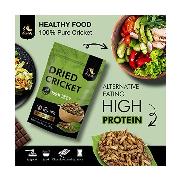 SIAM LIFE FOOD Cricket Protein Dried 100 Pure Cricket Dried (100g