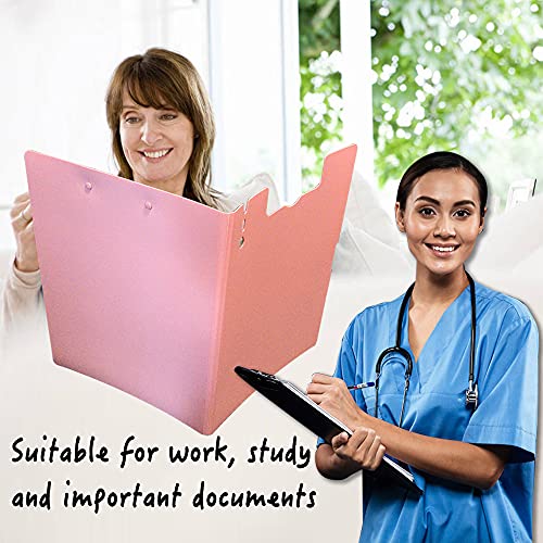 Xgigix Punchless Binder,Recycled Plastic Clipboard With Cover, Office/Commercial/School Project Folder, File/Art Portfolio. For A4 Size Or Letter Size. (Pink) #TOP3