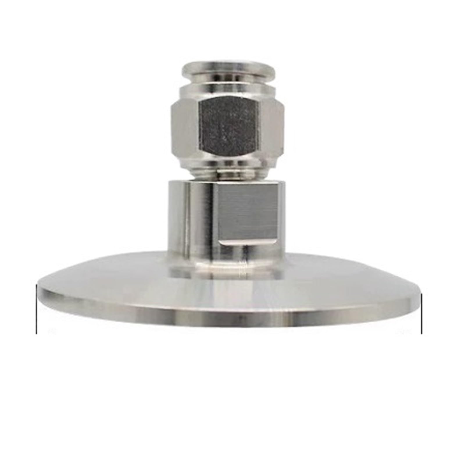 Adaptador Manguera Ducha Conector de Tubo neumático SS304 Tri Abrazadera TC25.2MM-77.5MM Accesorios for mangueras Aire PC 4MM-16MM Acero Inoxidable Push | TC64MM,16mm