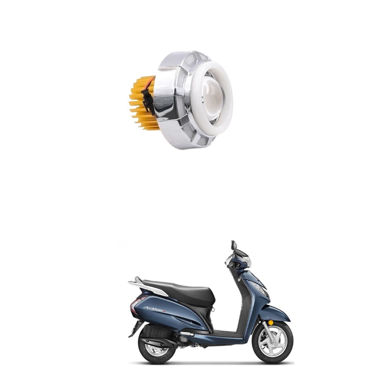 Dual Aperture Hi/Low Beam LED Projector Headlight For Motorcycle Angel Eyes Devil Eyes Halo Compatible With H-onda Activa 3G BZ5358-image-42