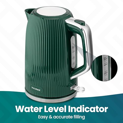 Innoteck 1.7L Cordless Electric Kettle with Stainless Steel Heating Base, BPA-Free Electric Kettle with Auto Shut-Off Safety & 360° Base Quiet Fast Boil Kettle for Tea and Coffee, Green - Image 7