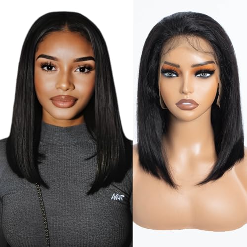 Perruque cheveux humains 180% densité supérieure lisse avec lace premium