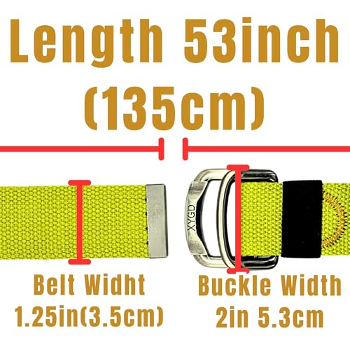 Double D-Ring Metal Buckle Canvas Colorful Web Belt, Adjustable Mulit-Color Striped Travel 53 inch2