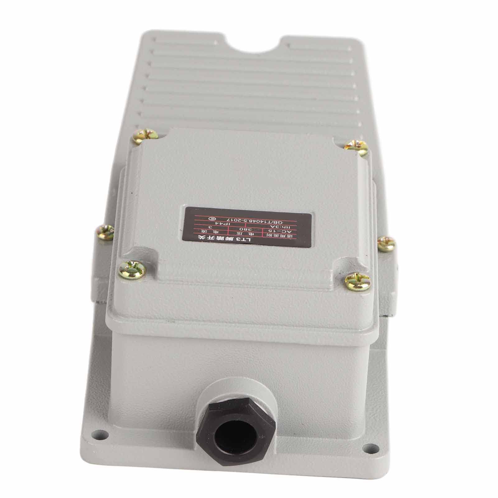 Interruttore A Pedale Industriale, AC 250V 15A Interruttore A Pedale Momentaneo in Metallo 1No 1Nc Interruttore A Pedale Interruttore A Pedale con Passacavo (Classe Energetica A+)