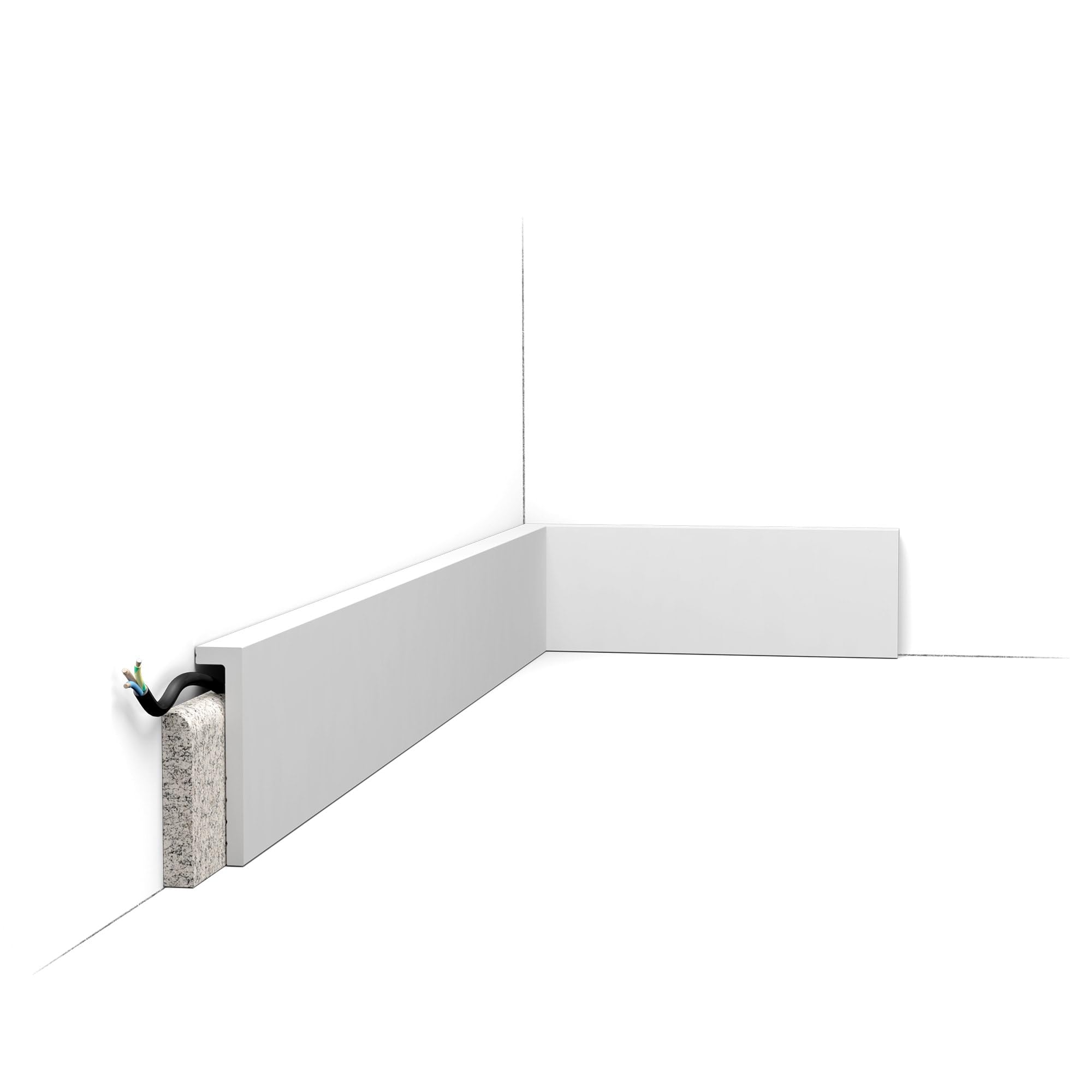 Orac Decor | Duropolymer Polystyrene Baseboard Moulding | Primed White | 4in H x 78-3/4in Long | Pack of 4