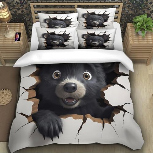 Parure de lit microfbre 3D créatures mignonnes king 220x240cm