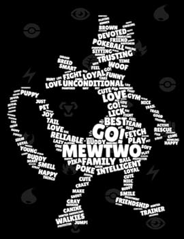 Mewtwo: Pokemon notebook, Large College Ruled Notebook, (8.5x11 inches ) 120 pages v.52